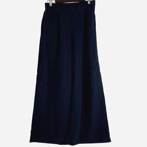 Madewell Navy Linen Wide Leg Pants M